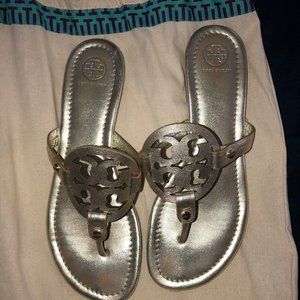 Tory Burch Miller Gold Leather Sandal